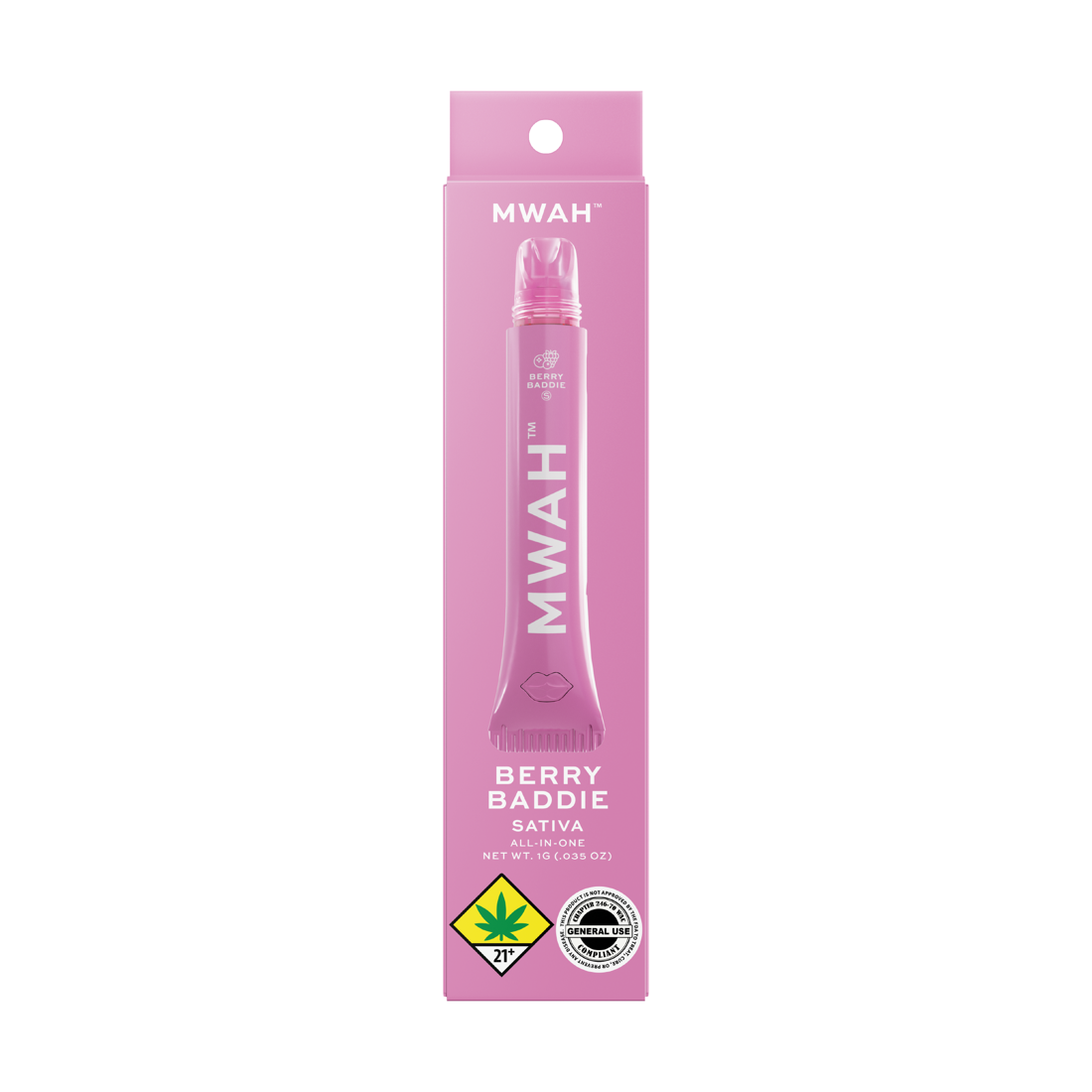 Berry Baddie MWAH retail package, 1g all-in-one sativa