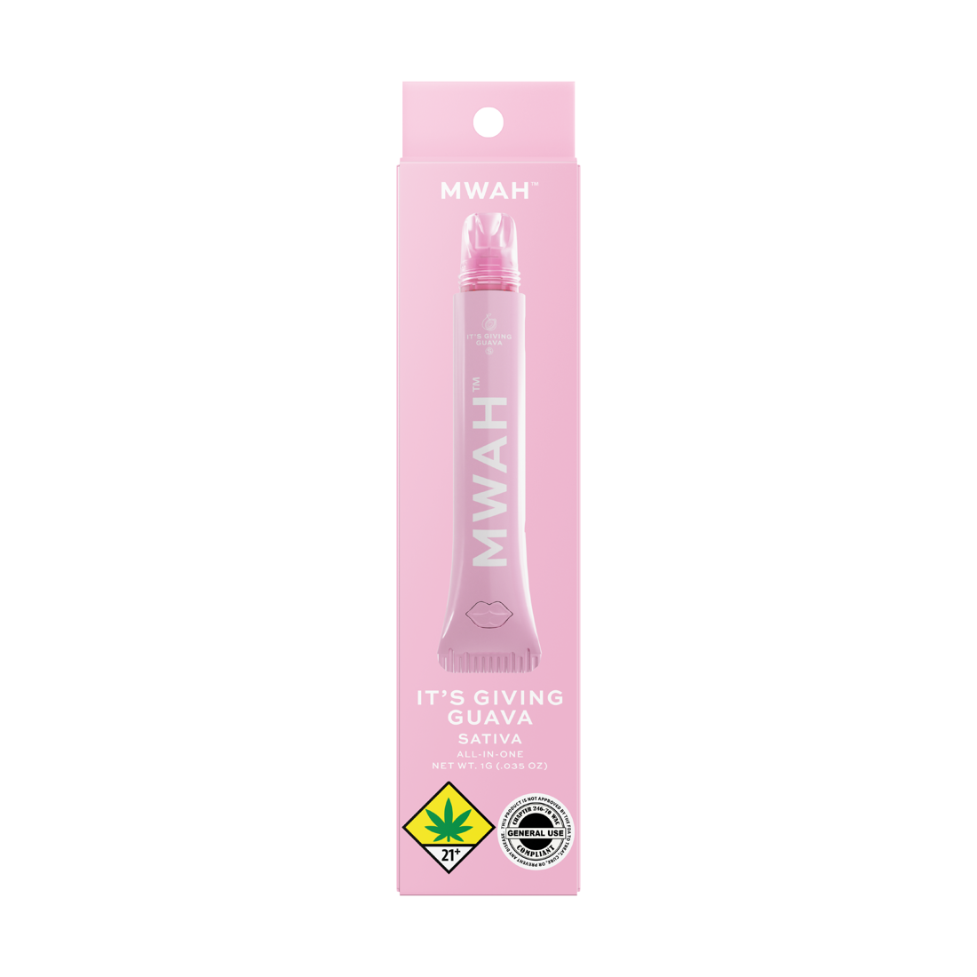 It’s Giving Guava MWAH retail package, 1g all-in-one sativa