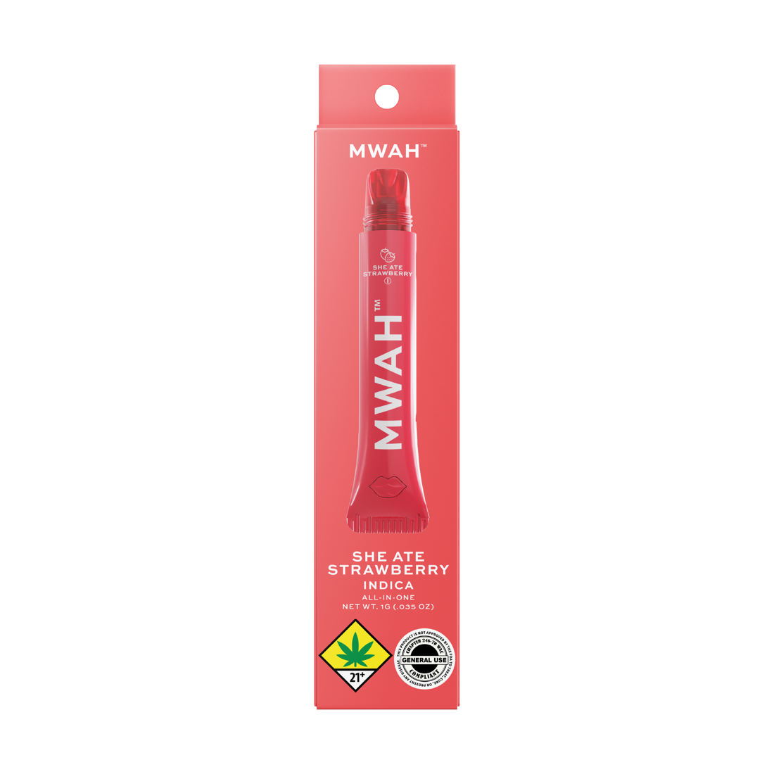 She Ate Strawberry MWAH retail package, 1g all-in-one indica